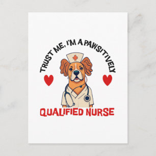 Cartão Postal Enfermeira Qualificada Pawsitivamente