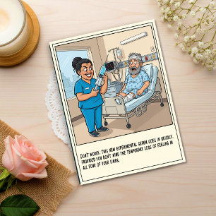 Cartão Postal Enfermeira sinistra prepara injeção para melhoras