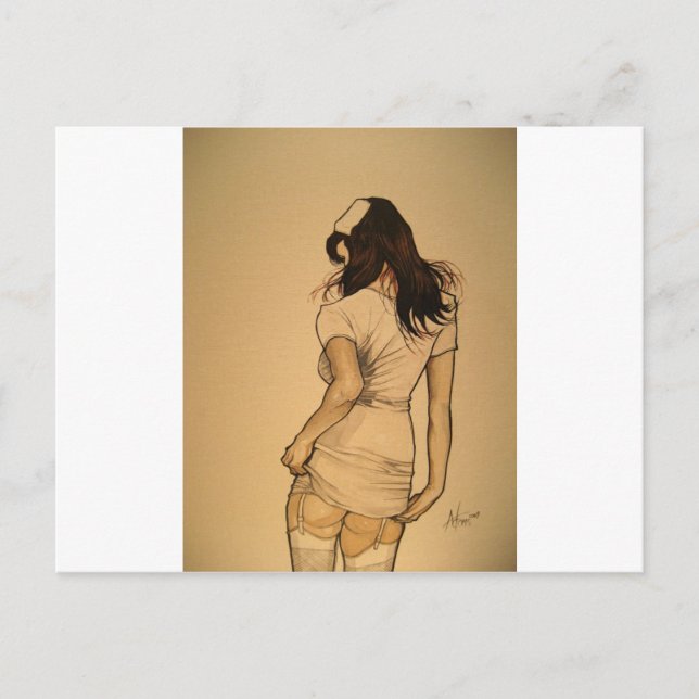 Cartão Postal Enfermeira travessa (Frente)