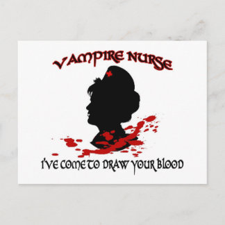 Cartão Postal Enfermeira Vampiro (Vim Desenhar Seu Sangue)