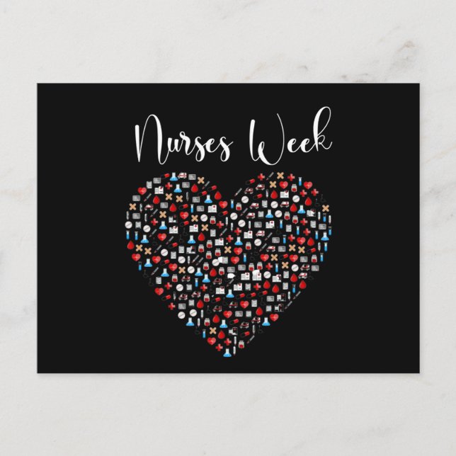 Cartão Postal Enfermeiras Semana. Feliz Semana Nacional de Enfer (Frente)