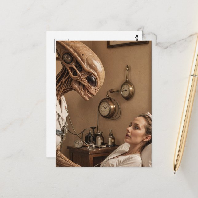 Cartão Postal Enfermeiro alienígena (Frente/Verso In Situ)