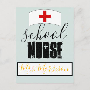 Cartão Postal Enfermeiro escolar Decor; coração estetoscópico