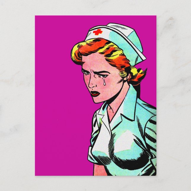 Cartão Postal Enfermeiros Enfermeiros - Ilustração Vintage (Frente)