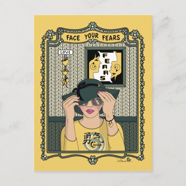Cartão Postal Enfrente seus temores - C_ Postcard (Frente)