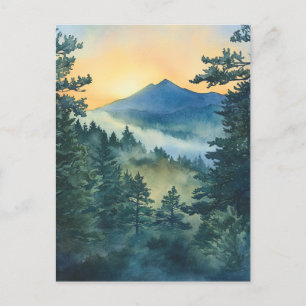 Cartão Postal Enfumaçado Dormindo Ute Mountain aquarela pinturas