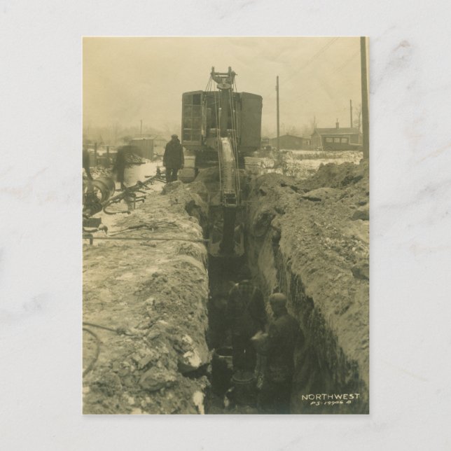 Cartão Postal Engenheiro 32 de operação da guindaste e pá noroes (Frente)
