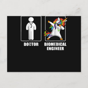 Cartão Postal Engenheiro biomédico Unicorn Dabbing Funny Lovers