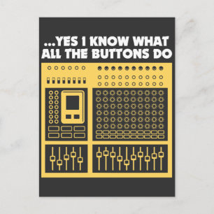 Cartão Postal Engenheiro de som de áudio - Toca-discos para DJ d