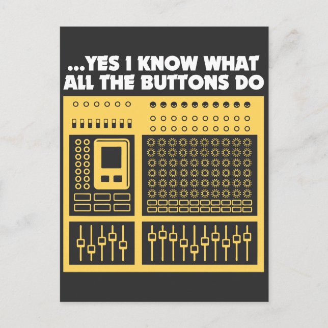 Cartão Postal Engenheiro de som de áudio - Toca-discos para DJ d (Frente)