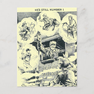 Cartão Postal Engenheiro do trem ferroviário americano