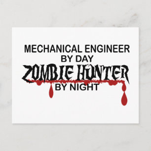 Cartão Postal Engenheiro mecânico Zombie Hunter