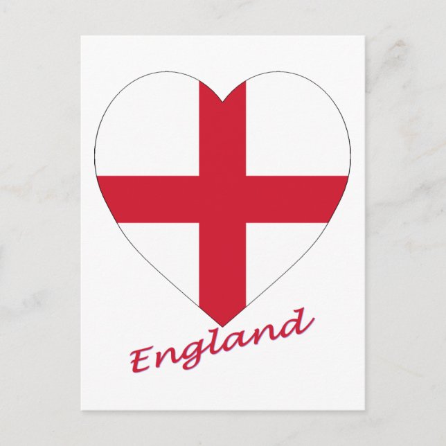 Cartão Postal England Flag Heart (Frente)