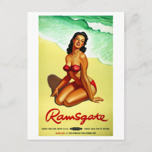 Cartão Postal England Ramsgate Restaurou Poster de Viagens vinta
