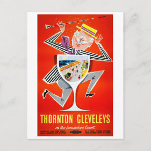 Cartão Postal England Thornton Cleveleys - Poster vintage Restau