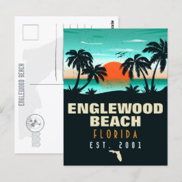 Cartão Postal Englewood Beach Retro Sunset Souvenirs 60s
