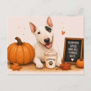 Cartão Postal English Bull Terrier Convidando Pumpkin Spice