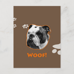 Cartão Postal English Bulldog Woof