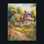Cartão Postal English Cottage<br><div class="desc">A Watercolour English cottage with garden</div>