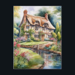 Cartão Postal English Cottage<br><div class="desc">A Watercolour English cottage with garden</div>
