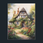 Cartão Postal English Cottage<br><div class="desc">A Watercolour English cottage with garden</div>