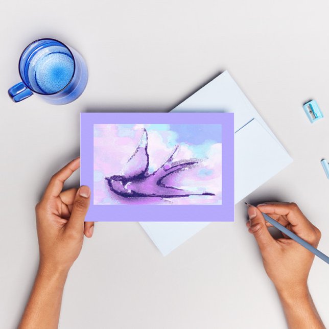 Cartão Postal engolir pássaro à noite (Criador carregado)