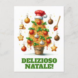 Cartão Postal Engraçada Árvore de Natal Delizioso Natale!