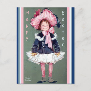 Cartão Postal Engraçada Garota Vintage Páscoa alegre Alt Copy