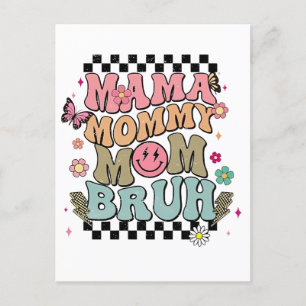 Cartão Postal Engraçada Mamãe Flores no Dia da Mãe Bonita Mãe