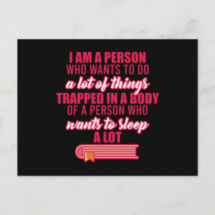 Cartão Postal Engraçada Procrastinação do Trabalhador Pregui