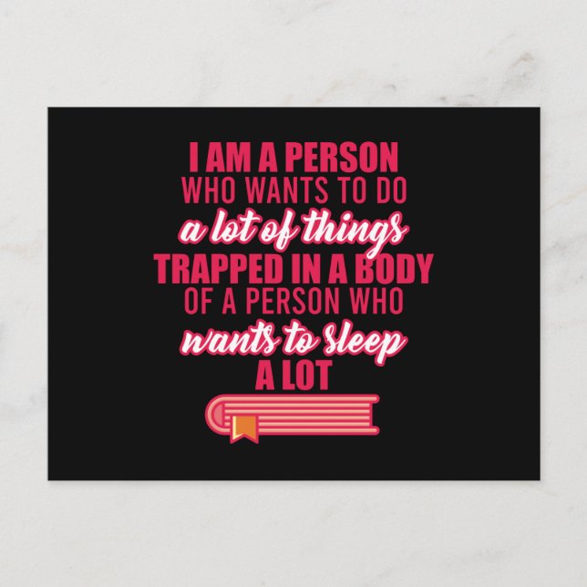 Cartão Postal Engraçada Procrastinação do Trabalhador Preguiçoso (Frente)