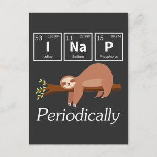 Cartão Postal Engraçada Science Pun Chemistry Sloth Nap Lover