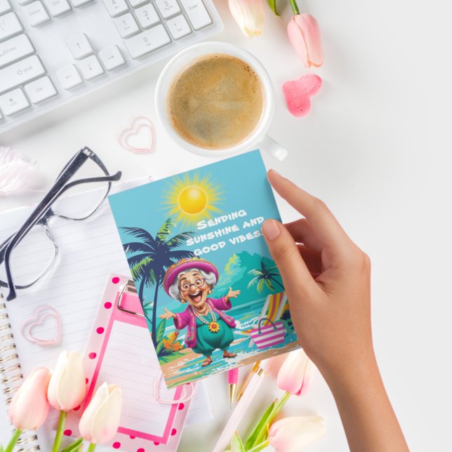 Cartão Postal Engraçada Velha Enviando Brilho E Boas Víblias (Criador carregado)