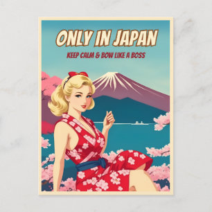 Cartão Postal Engraçada Viagens vintage do Japão Turismo Gaijin 
