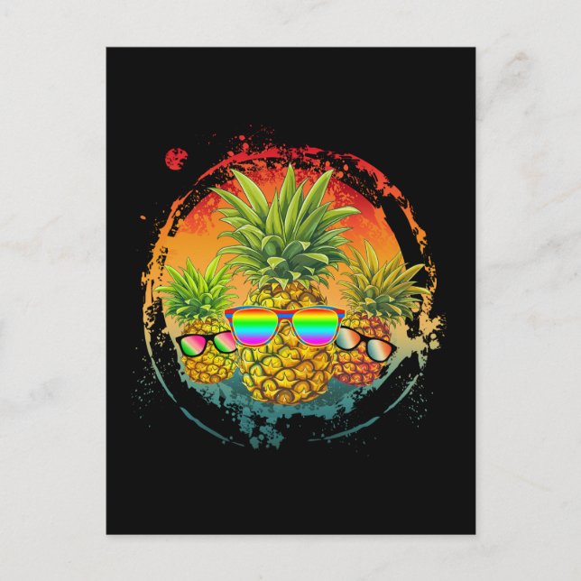 Cartão Postal Engraçado Abacaxi Summer Vibes (Frente)