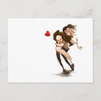 Cartão Postal Engraçado abraçar amante