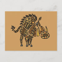 Engraçado Abstrato Art Artístico Warthog