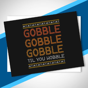 Cartão Postal Engraçado Ação de Graças à Turquia Piada Wobble Wo