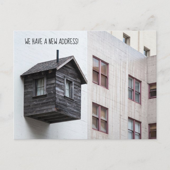 Cartão Postal Engraçado Alteração de Cartão-postal de Endereço - (Frente)