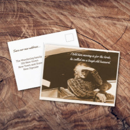 Cartão Postal Engraçado Anúncio de Movimentação do Casal Hillbil