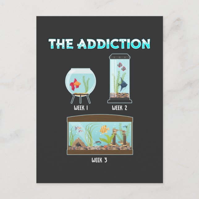 Cartão Postal Engraçado Aquário Geek Aquário Humor (Frente)