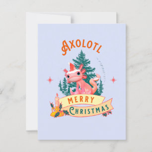 Cartão Postal Engraçado Axolotl Feliz Natal