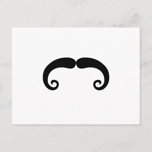 Cartão Postal Engraçado bigode preto ou bigode (Frente)