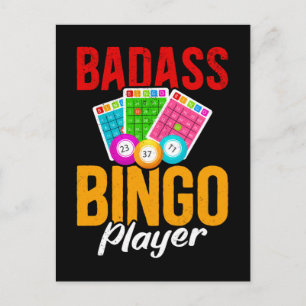 Cartão Postal Engraçado Bingo Balls Sarcástico Jogador de Bing
