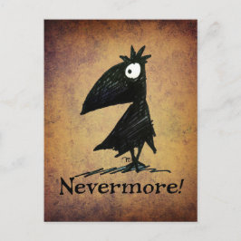 Cartão Postal Engraçado Black Raven por Edgar Allen Poe - Nunca 