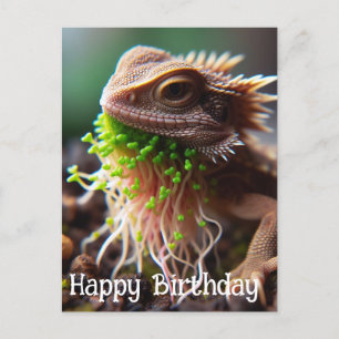 Cartão Postal Engraçado brotando no jardim de mostarda