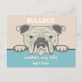Cartão Postal Engraçado Buldogue Inglês