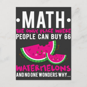 Cartão Postal Engraçado Cálculo de Matemática Humor de Volta 