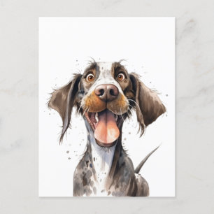 Cartão Postal Engraçado Cartoon alemão Pointer Dog