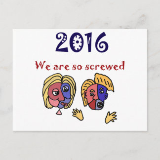Cartão Postal Engraçado Cartoon de Frustração Eleitoral 2016